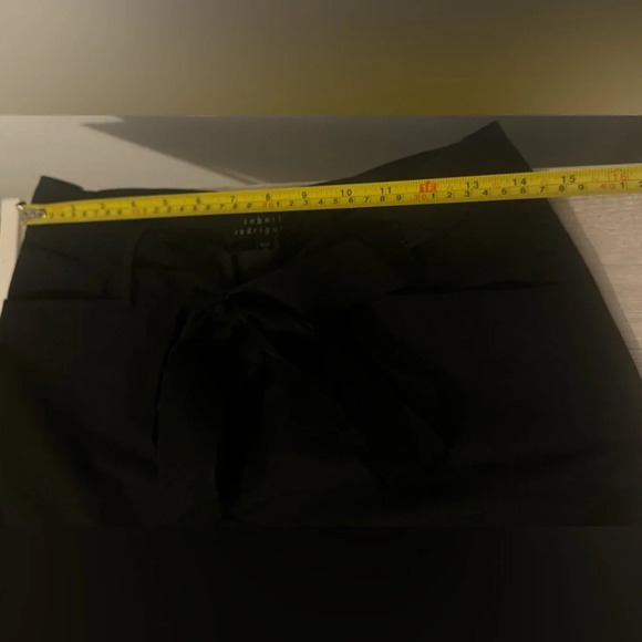 Robert Rodriguez Black Cropped Pants Luxe Ribbon Belt Career Office Size 8 - Picture 7 of 10